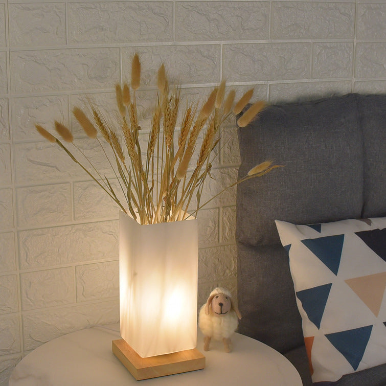 Contemporary Scandinavian Rectangular Cylinder LED Table Lamp for Bedroom