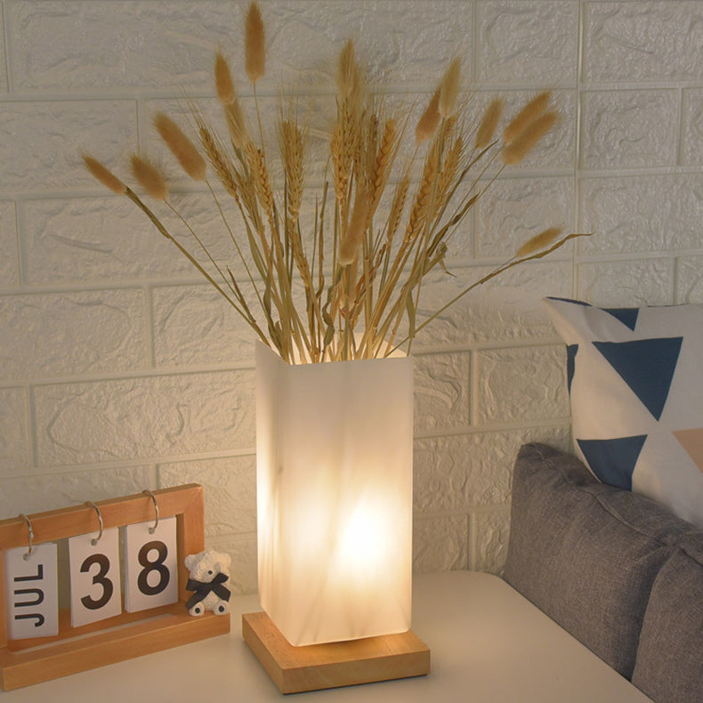 Contemporary Scandinavian Rectangular Cylinder LED Table Lamp for Bedroom