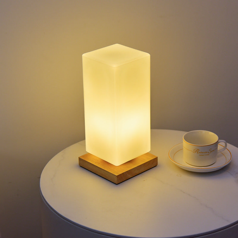 Contemporary Scandinavian Rectangular Cylinder LED Table Lamp for Bedroom