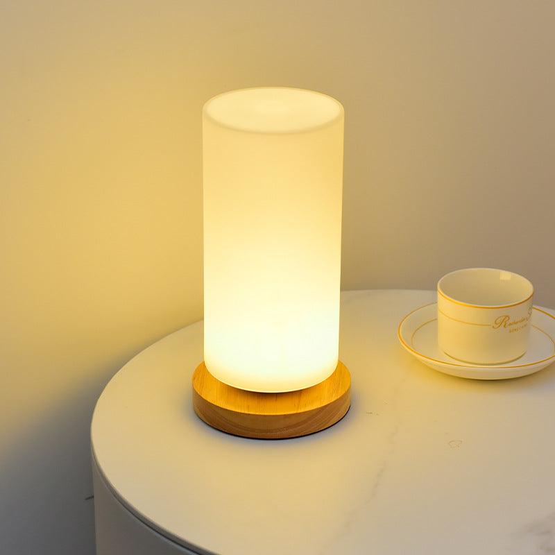 Contemporary Scandinavian Rectangular Cylinder LED Table Lamp for Bedroom