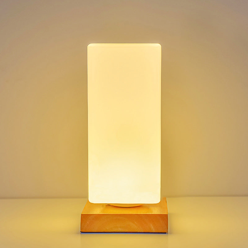 Contemporary Scandinavian Rectangular Cylinder LED Table Lamp for Bedroom