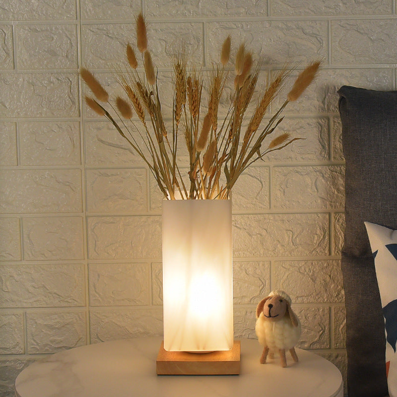 Contemporary Scandinavian Rectangular Cylinder LED Table Lamp for Bedroom