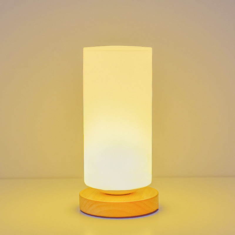 Contemporary Scandinavian Rectangular Cylinder LED Table Lamp for Bedroom
