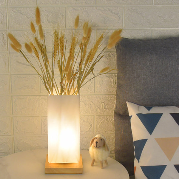 Contemporary Scandinavian Rectangular Cylinder LED Table Lamp for Bedroom