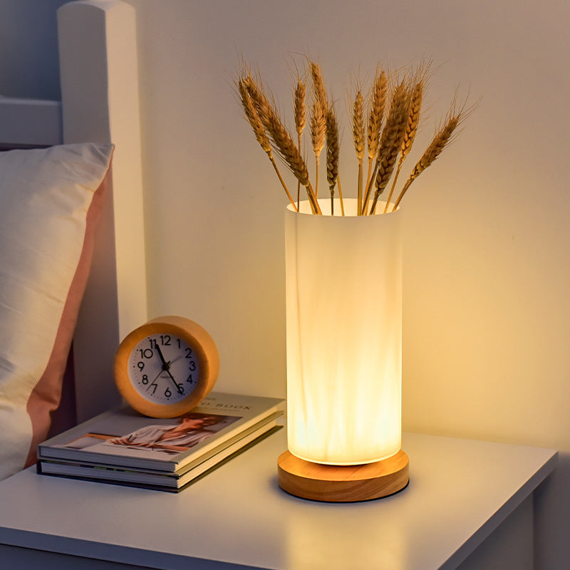 Contemporary Scandinavian Rectangular Cylinder LED Table Lamp for Bedroom
