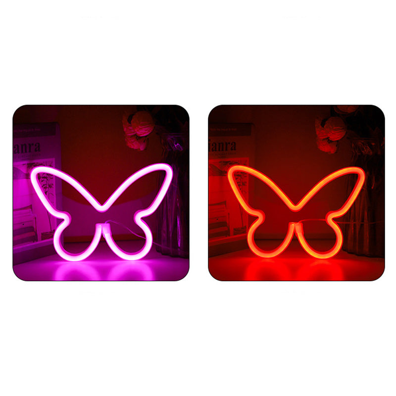 Moderne Art Deco Butterfly Shade Neon LED Table Lamp Bedroom