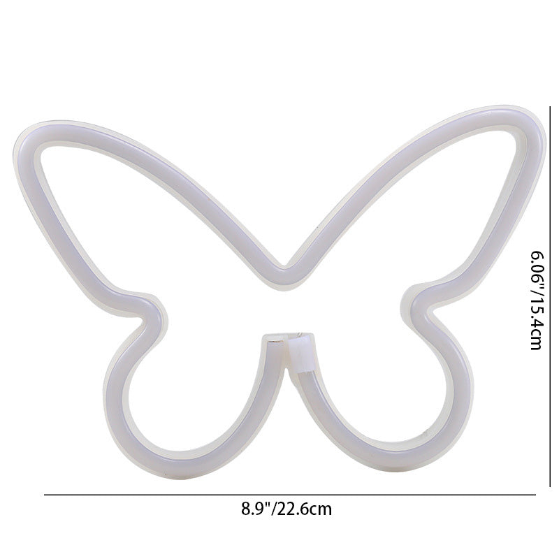 Moderne Art Deco Butterfly Shade Neon LED Table Lamp Bedroom