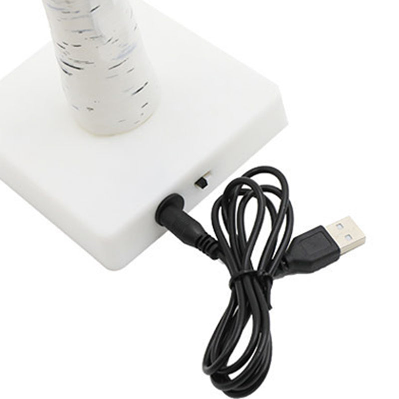 Contemporary Creative Plastic Fabric LED Birch Tree Table Lamp for Bedroom