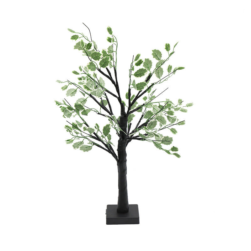 Contemporary Creative Plastic Fabric LED Birch Tree Table Lamp for Bedroom