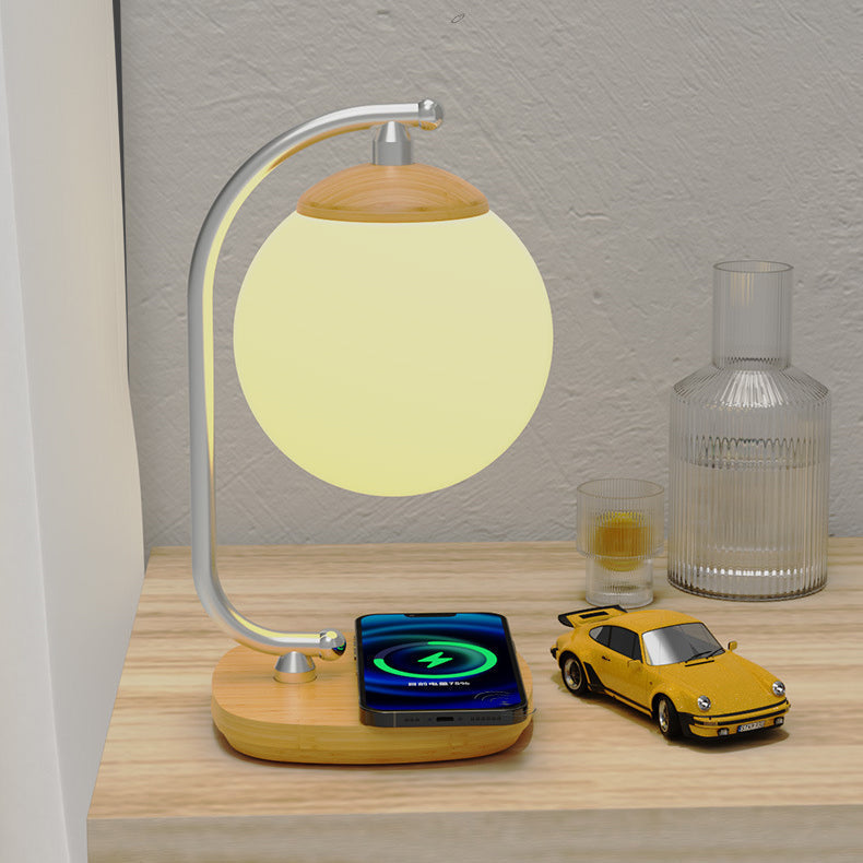 Contemporary Scandinavian ABS Wood Grain LED Table Lamp