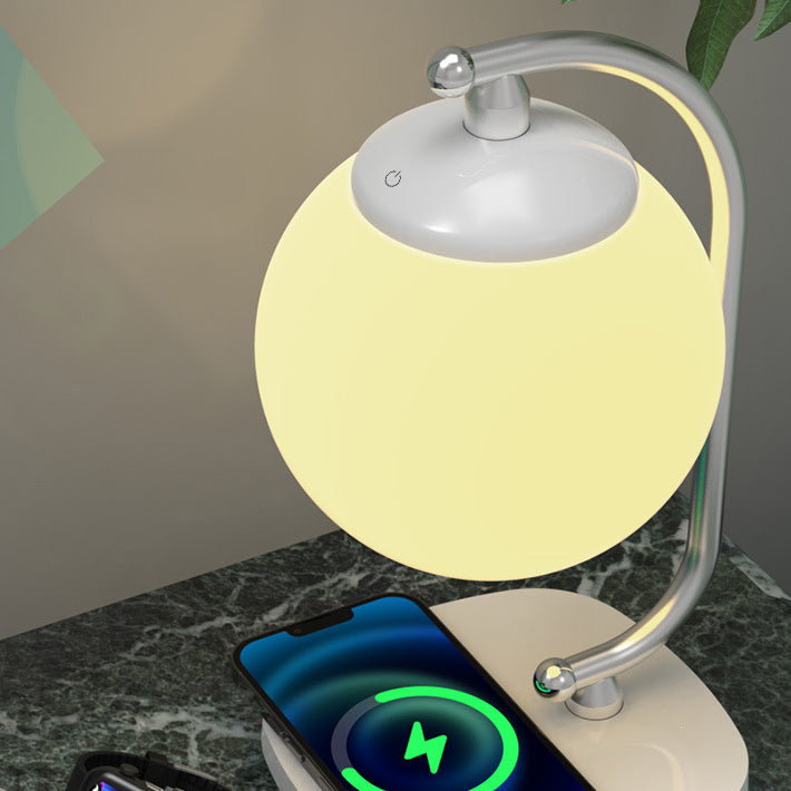 Contemporary Scandinavian ABS Wood Grain LED Table Lamp