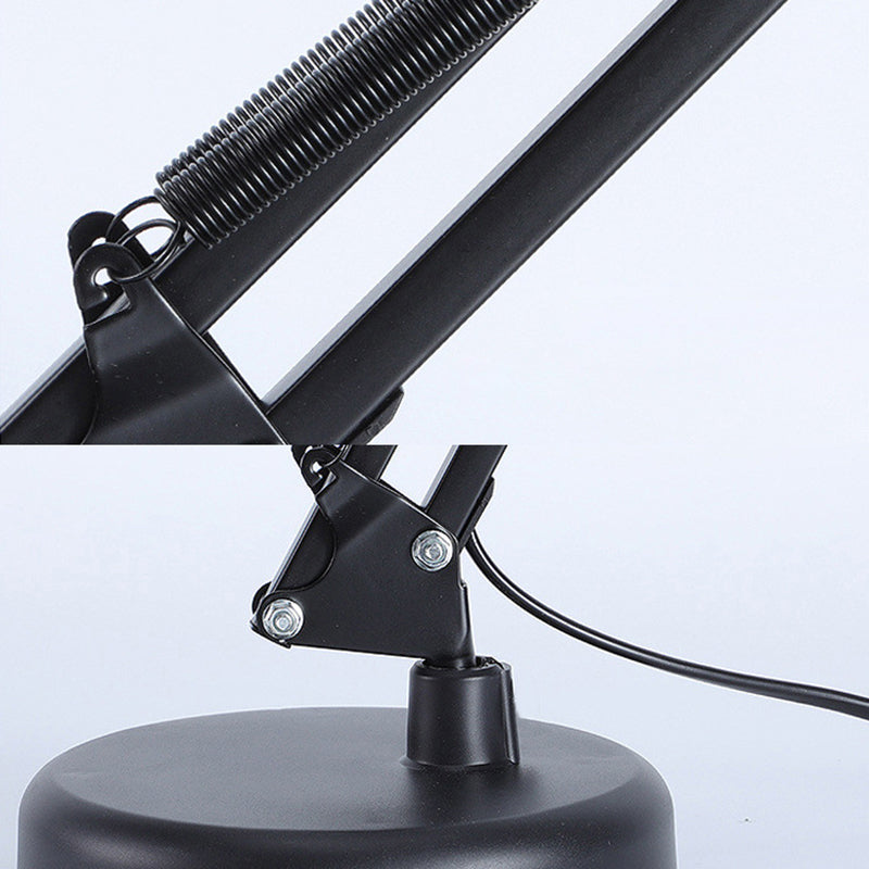 Contemporary Nordic Adjustable Arm Iron Round 1-Light Table Lamp for Bedroom