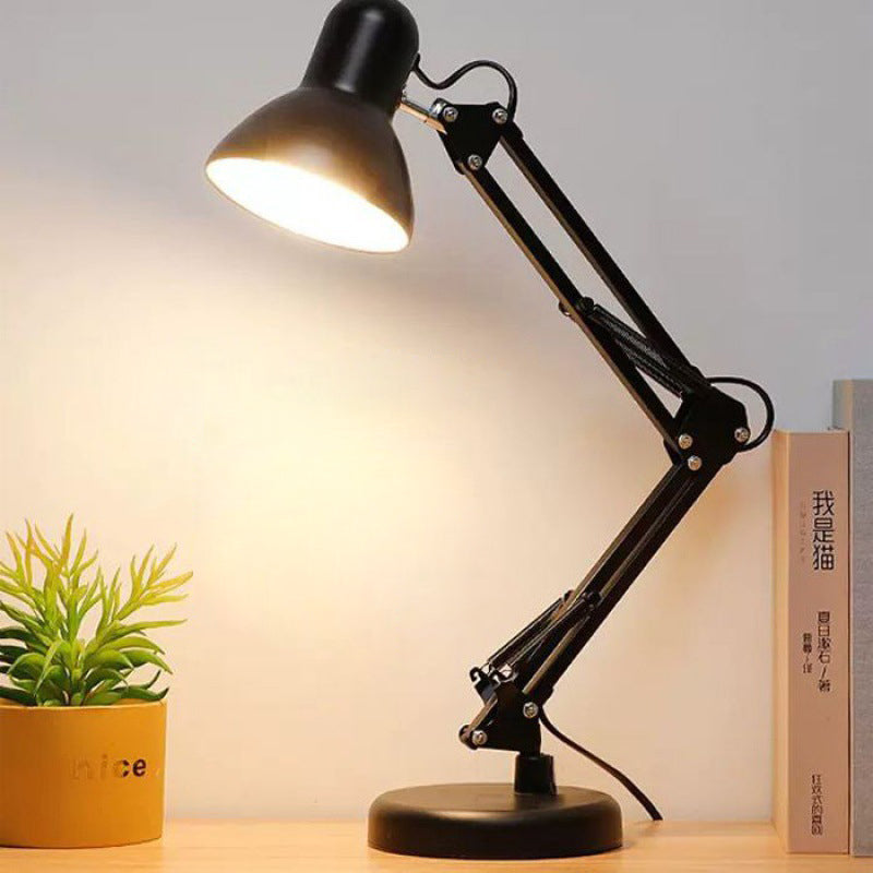 Contemporary Nordic Adjustable Arm Iron Round 1-Light Table Lamp for Bedroom