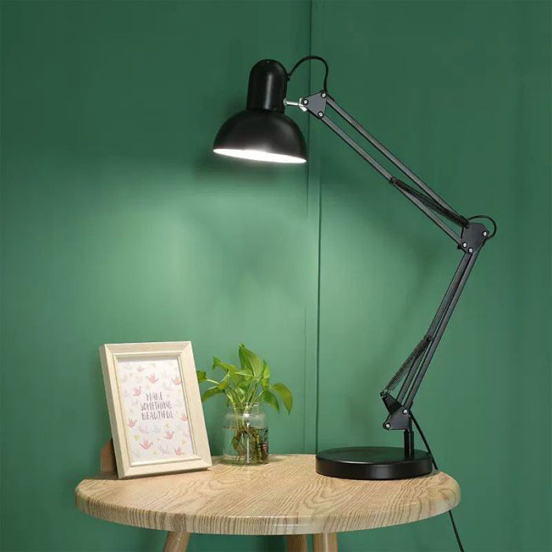 Contemporary Nordic Adjustable Arm Iron Round 1-Light Table Lamp for Bedroom