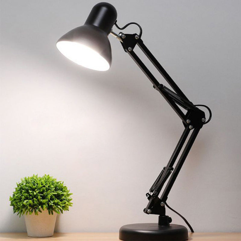 Contemporary Nordic Adjustable Arm Iron Round 1-Light Table Lamp for Bedroom