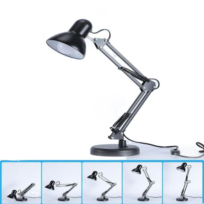 Contemporary Nordic Adjustable Arm Iron Round 1-Light Table Lamp for Bedroom
