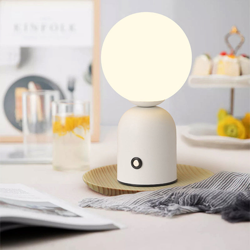 Contemporary Scandinavian Round Orb USB Iron Acrylic LED Table Lamp for Bedroom