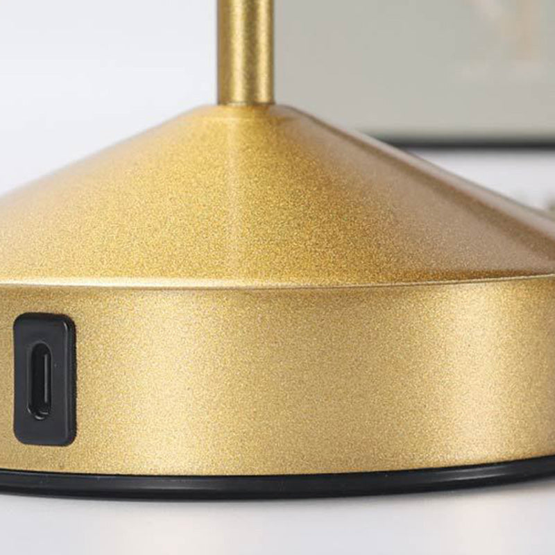 Modern Minimalist USB LED Round Metal Table Lamp for Bedroom