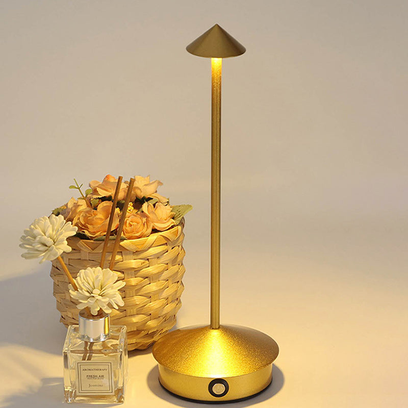 Modern Minimalist USB LED Round Metal Table Lamp for Bedroom