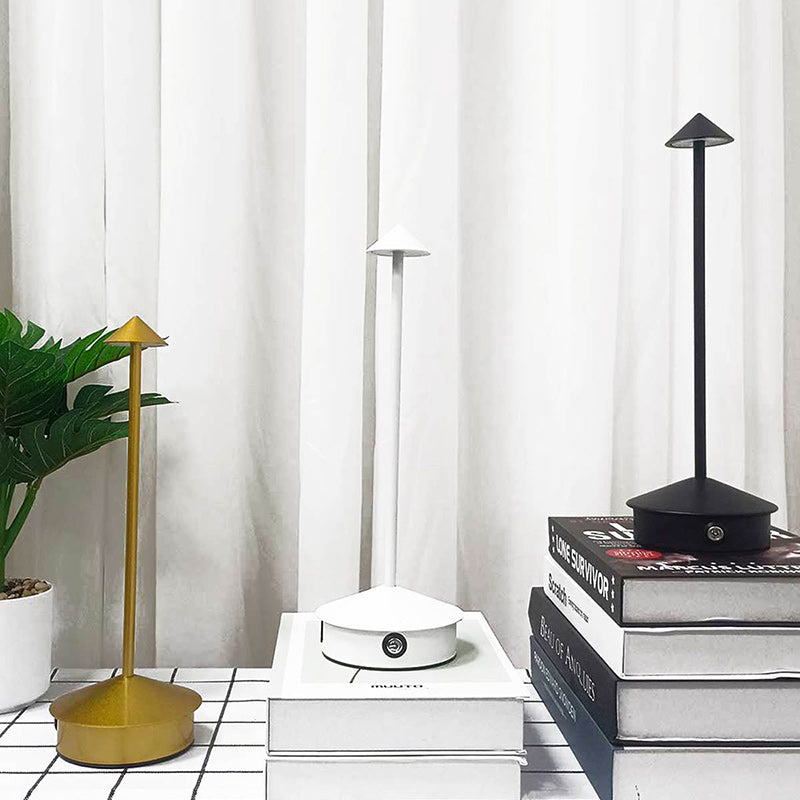 Modern Minimalist USB LED Round Metal Table Lamp for Bedroom