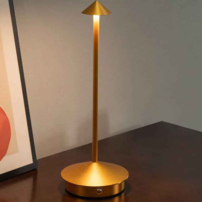 Modern Minimalist USB LED Round Metal Table Lamp for Bedroom
