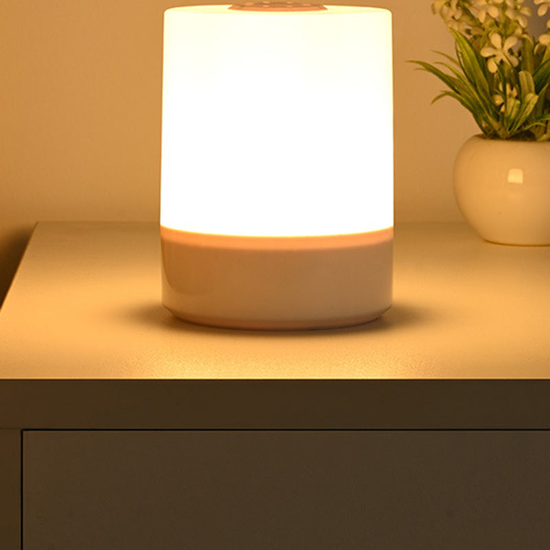 Modern Minimalist USB Round Cylinder ABS LED Table Lamp