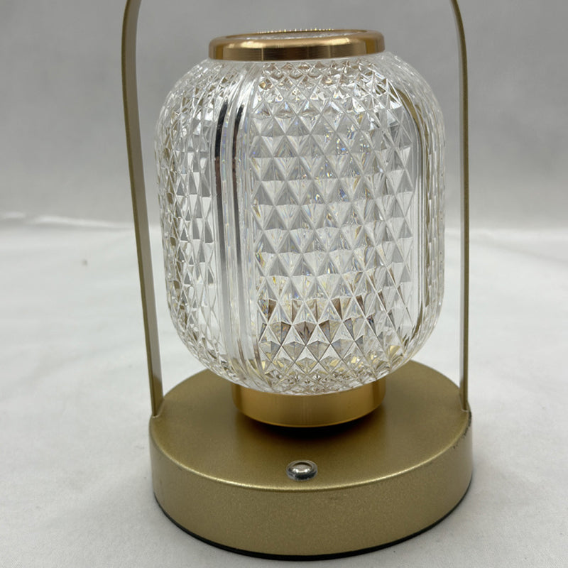 Modern Minimalist Portable Cylindrical Iron Acrylic LED Table Lamp for Bedroom