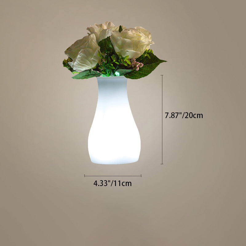 Modern Minimalist USB Vase Cylinder Square PE Plastic LED Table Lamp