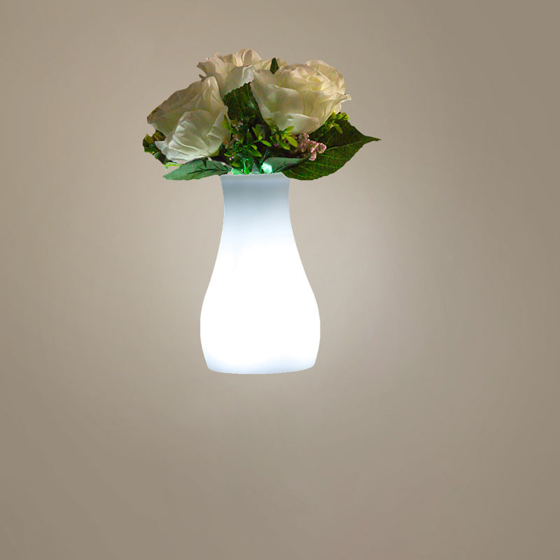 Modern Minimalist USB Vase Cylinder Square PE Plastic LED Table Lamp