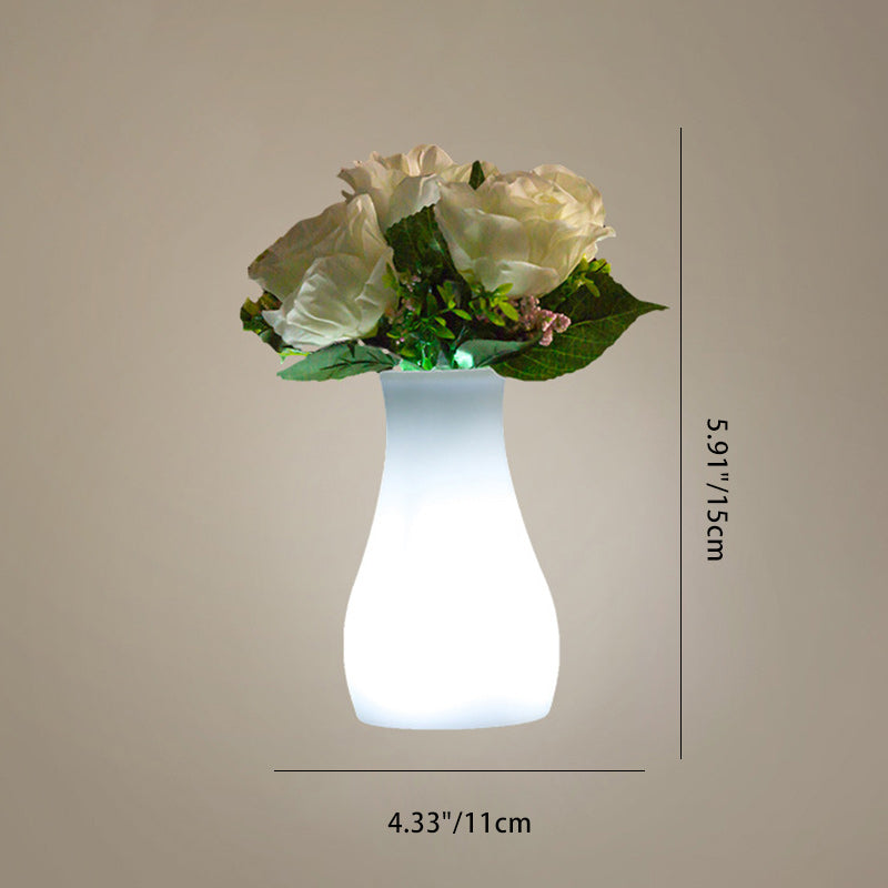 Modern Minimalist USB Vase Cylinder Square PE Plastic LED Table Lamp
