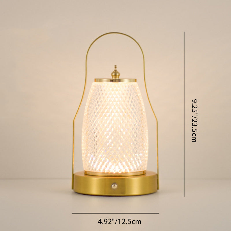 Contemporary Creative Cylinder Round Ball Mountain Base Iron Acrylic LED Table Lamp for Bedroom