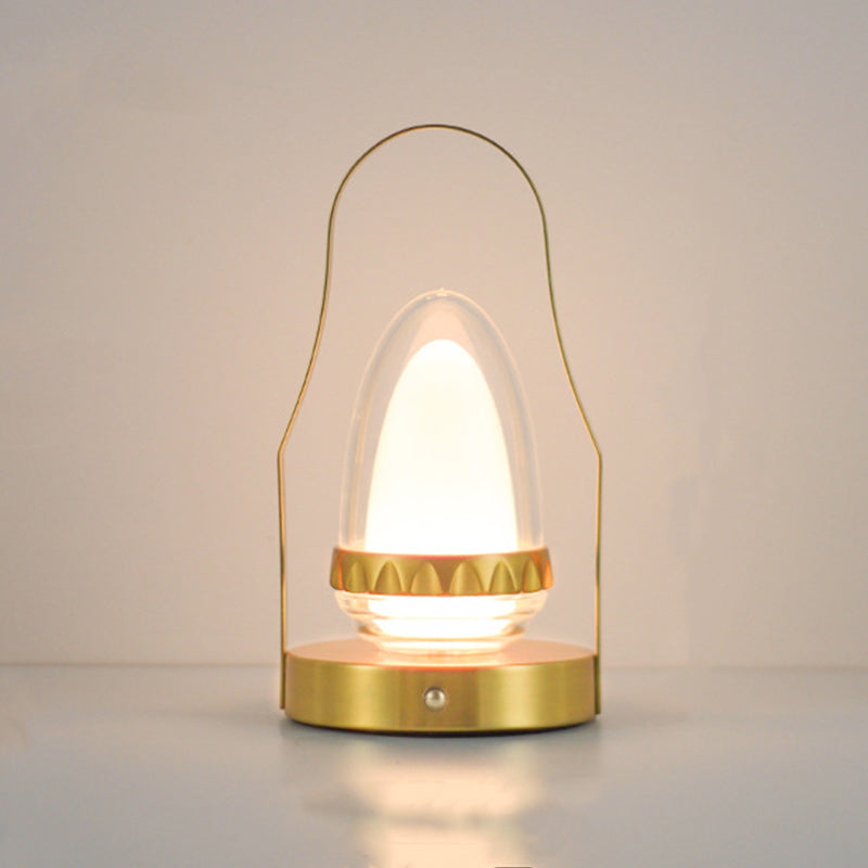 Contemporary Creative Cylinder Round Ball Mountain Base Iron Acrylic LED Table Lamp for Bedroom
