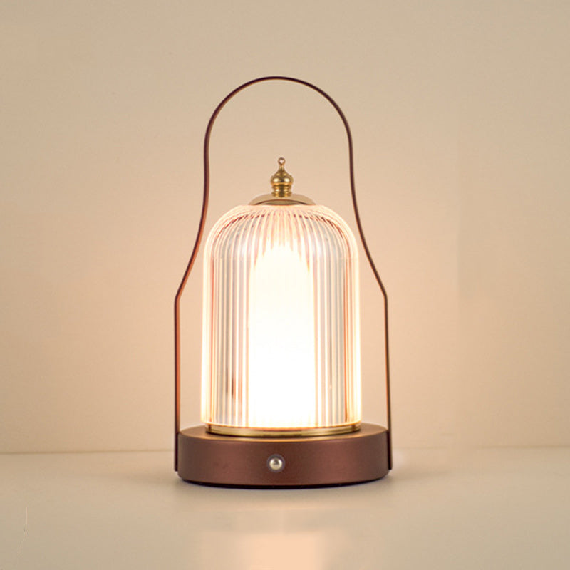 Contemporary Creative Cylinder Round Ball Mountain Base Iron Acrylic LED Table Lamp for Bedroom