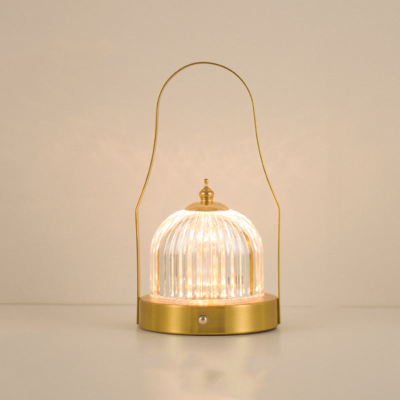 Contemporary Creative Cylinder Round Ball Mountain Base Iron Acrylic LED Table Lamp for Bedroom