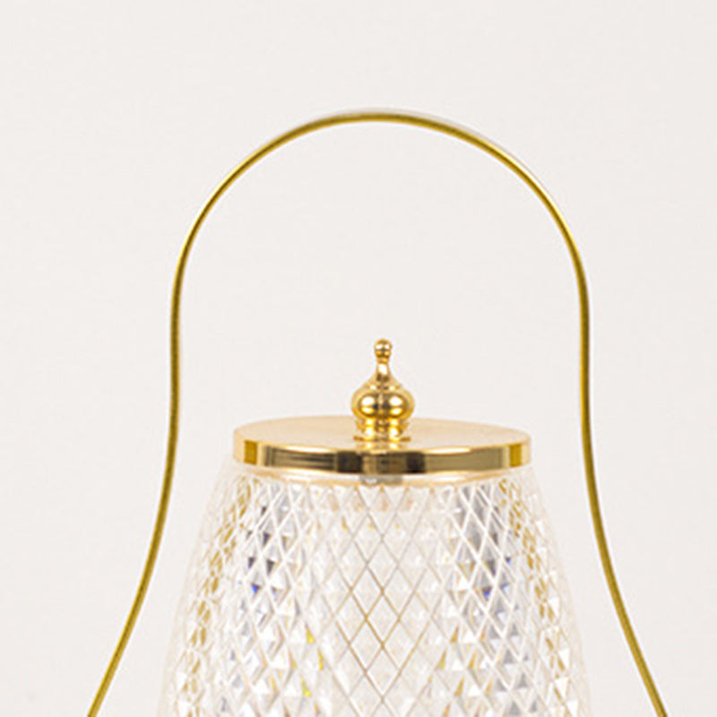 Contemporary Creative Cylinder Round Ball Mountain Base Iron Acrylic LED Table Lamp for Bedroom