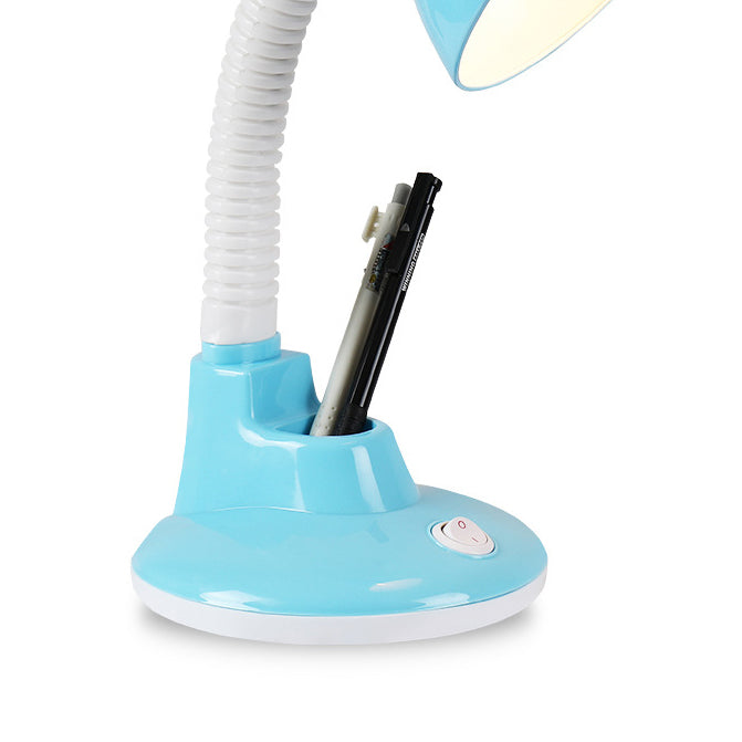 Contemporary Scandinavian Pencil Holder Cone Plastic 1-Light Table Lamp for Bedroom
