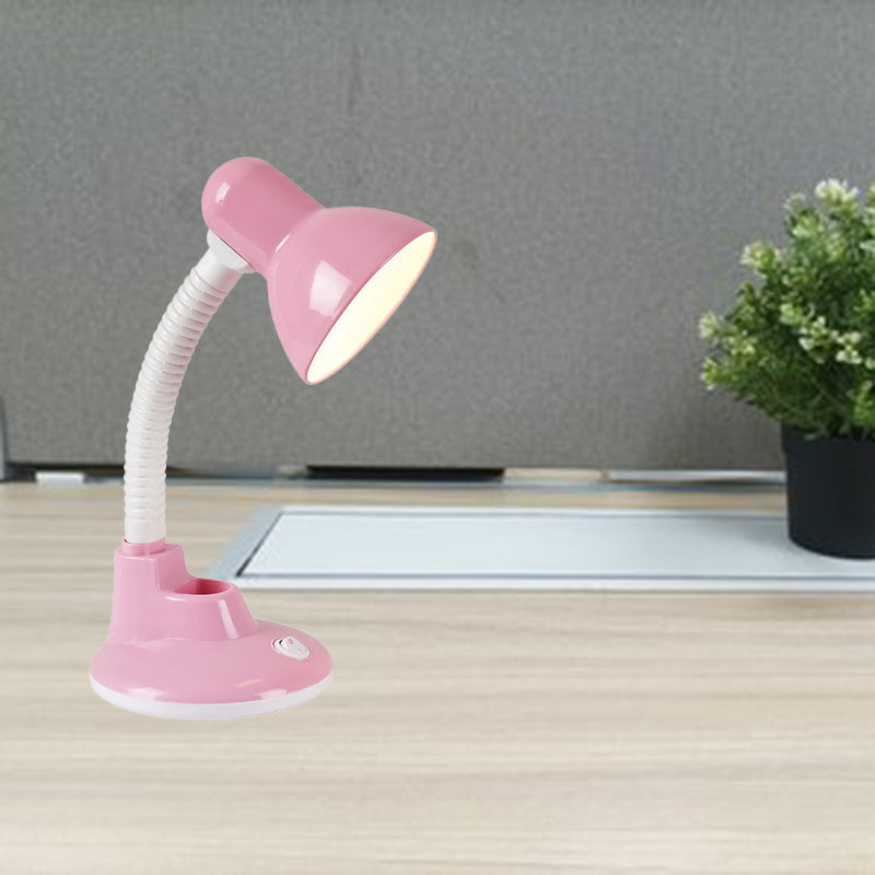 Contemporary Scandinavian Pencil Holder Cone Plastic 1-Light Table Lamp for Bedroom