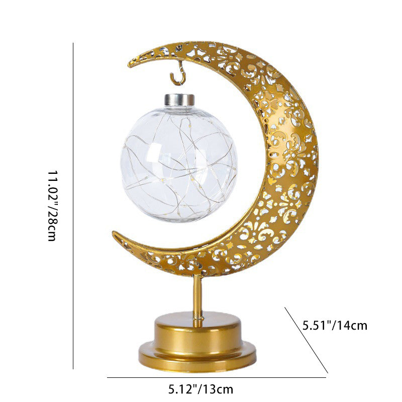 Contemporary Creative Moon Star Orb LED Table Lamp for Bedroom
