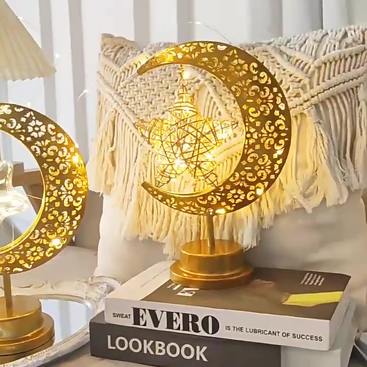 Contemporary Creative Moon Star Orb LED Table Lamp for Bedroom