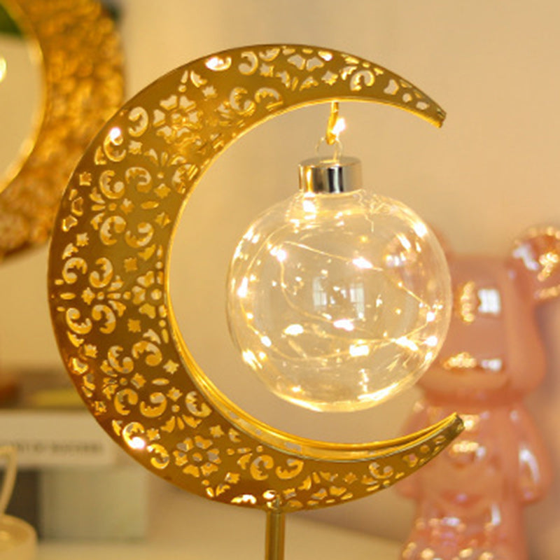 Contemporary Creative Moon Star Orb LED Table Lamp for Bedroom