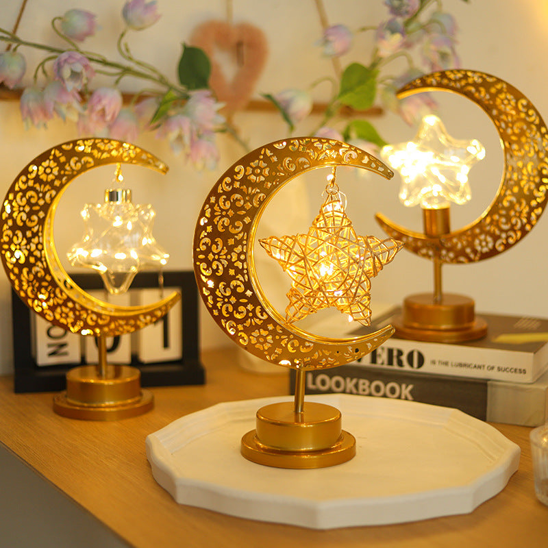 Contemporary Creative Moon Star Orb LED Table Lamp for Bedroom