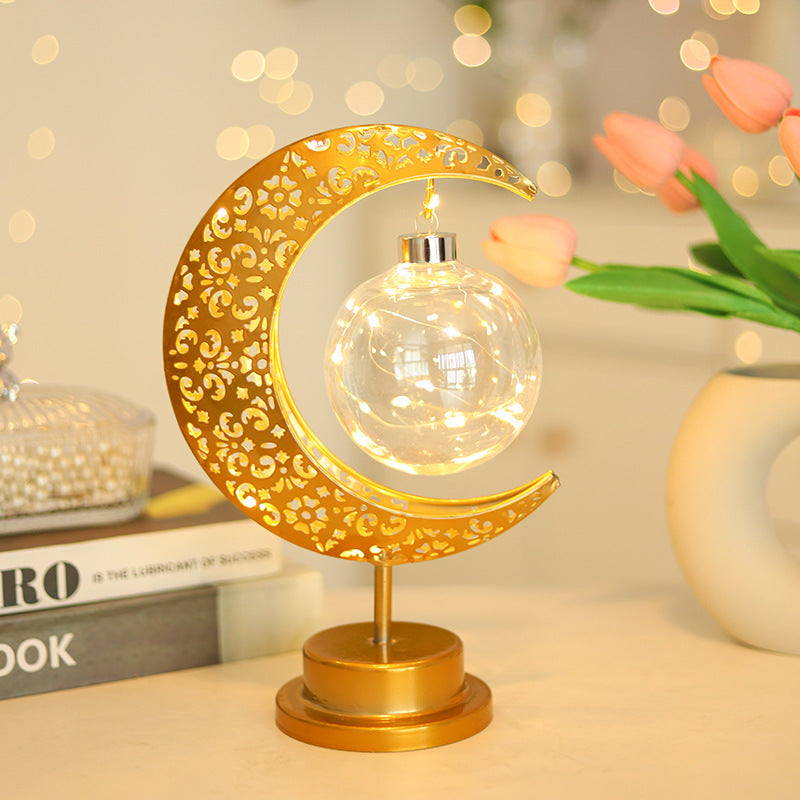 Contemporary Creative Moon Star Orb LED Table Lamp for Bedroom