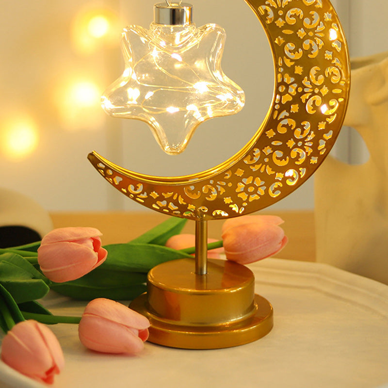 Contemporary Creative Moon Star Orb LED Table Lamp for Bedroom