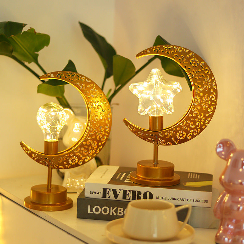 Contemporary Creative Moon Star Orb LED Table Lamp for Bedroom