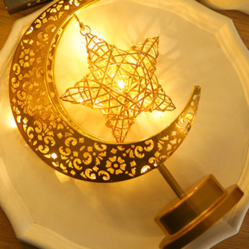 Contemporary Creative Moon Star Orb LED Table Lamp for Bedroom