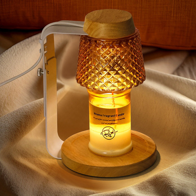 Modern Art Deco Frustum Metal Glass 1-Light Melting Wax Table Lamp for Bedroom