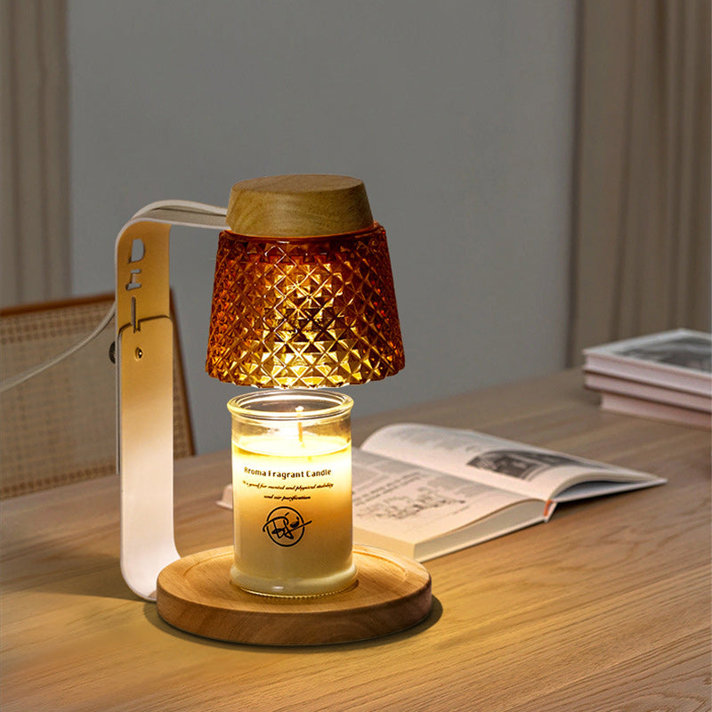Modern Art Deco Frustum Metal Glass 1-Light Melting Wax Table Lamp for Bedroom