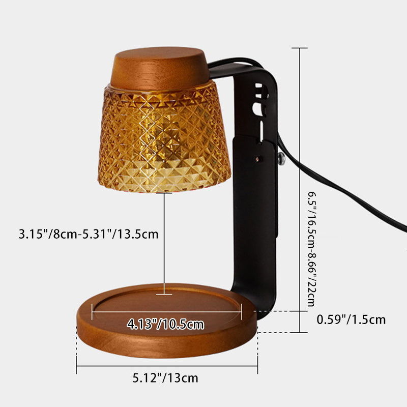 Modern Art Deco Frustum Metal Glass 1-Light Melting Wax Table Lamp for Bedroom