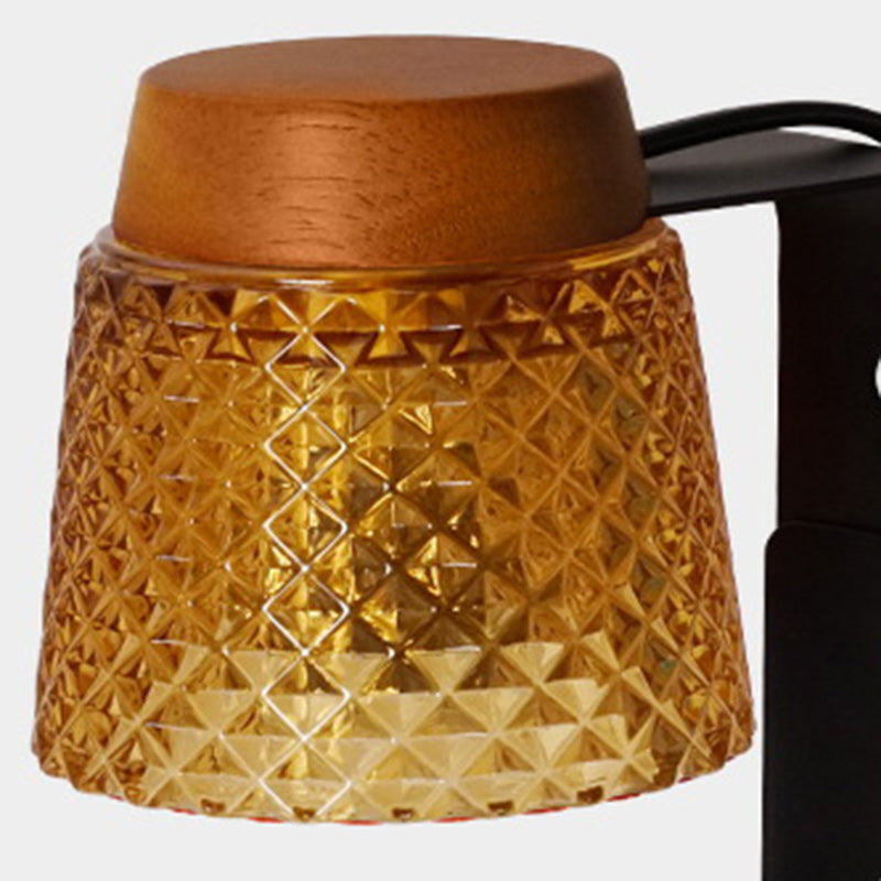 Modern Art Deco Frustum Metal Glass 1-Light Melting Wax Table Lamp for Bedroom
