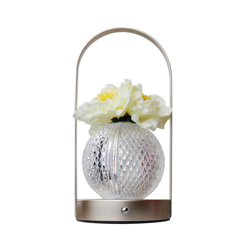Contemporary Creative Round Plastic LED Table Lamp for Bedroom